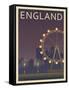 London Eye-Frk. Blaa-Framed Stretched Canvas