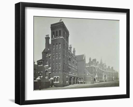 London Fire Brigade Headquarters, Seen from the Street, Southwark, London, C1900-C1935-null-Framed Premium Photographic Print