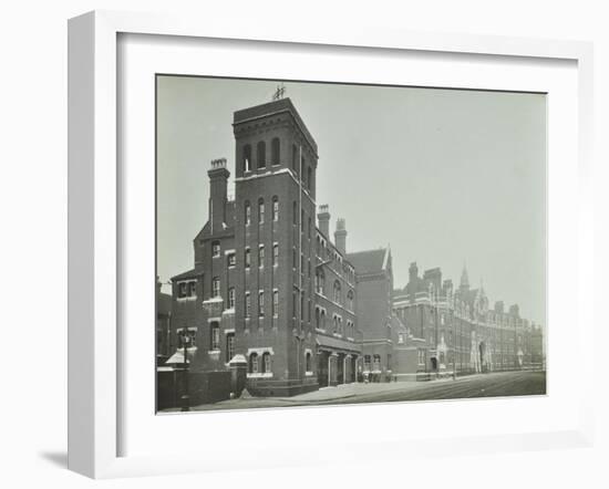 London Fire Brigade Headquarters, Seen from the Street, Southwark, London, C1900-C1935-null-Framed Premium Photographic Print