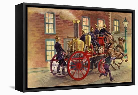 London Fire Engine of C 1860-Peter Jackson-Framed Stretched Canvas