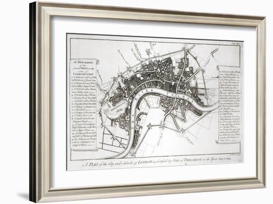 London Fortifications in 1642 and 1643, 1738-George Vertue-Framed Giclee Print