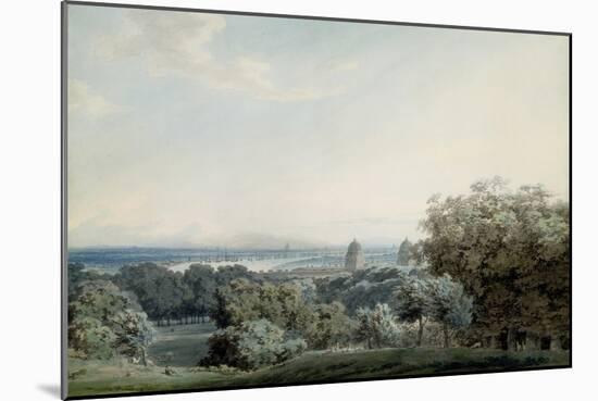 London from Greenwich Hill, C.1791 (W/C, Black Ink and Wash over Graphite on Wove Paper)-John Robert Cozens-Mounted Giclee Print