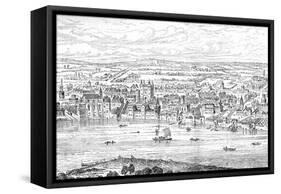 London from Temple Bar to Charing Cross, 1543-Anthonis van den Wyngaerde-Framed Stretched Canvas