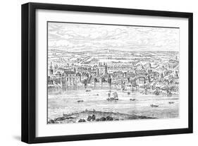 London from Temple Bar to Charing Cross, 1543-Anthonis van den Wyngaerde-Framed Giclee Print