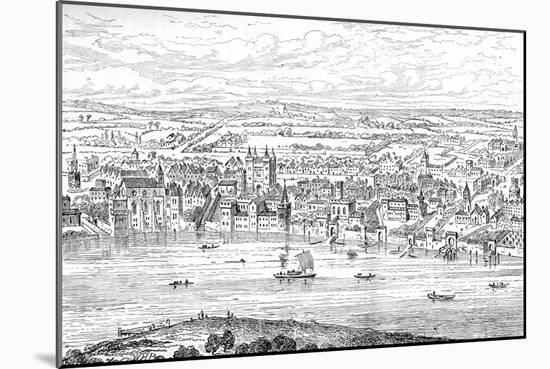 London from Temple Bar to Charing Cross, 1543-Anthonis van den Wyngaerde-Mounted Giclee Print