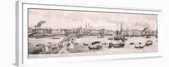 London from the River Thames, 1844-Frank Vizetelly-Framed Premium Giclee Print