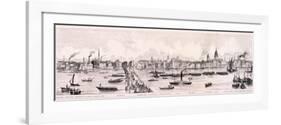 London from the River Thames, 1844-Frank Vizetelly-Framed Giclee Print