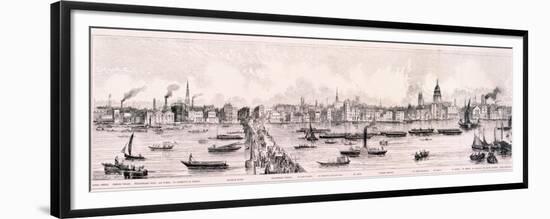 London from the River Thames, 1844-Frank Vizetelly-Framed Premium Giclee Print