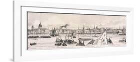 London from the River Thames, 1844-Frank Vizetelly-Framed Giclee Print