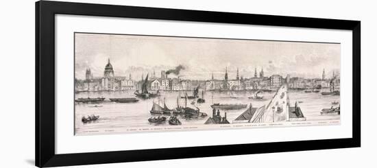 London from the River Thames, 1844-Frank Vizetelly-Framed Premium Giclee Print