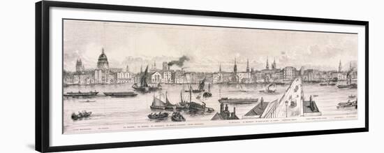 London from the River Thames, 1844-Frank Vizetelly-Framed Premium Giclee Print