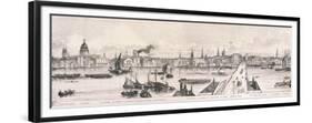 London from the River Thames, 1844-Frank Vizetelly-Framed Premium Giclee Print