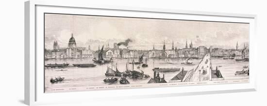 London from the River Thames, 1844-Frank Vizetelly-Framed Premium Giclee Print