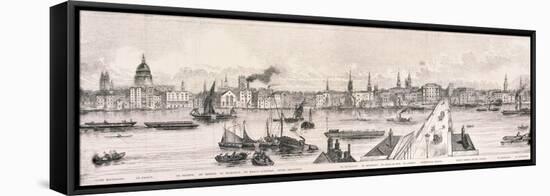 London from the River Thames, 1844-Frank Vizetelly-Framed Stretched Canvas