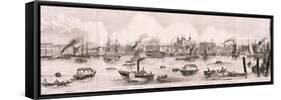 London from the River Thames, 1844-Frank Vizetelly-Framed Stretched Canvas