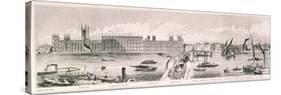 London from the River Thames, 1844-Frank Vizetelly-Stretched Canvas