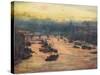 London, from the Tower Bridge, 1905-null-Stretched Canvas