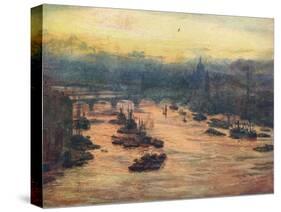 London, from the Tower Bridge, 1905-null-Stretched Canvas