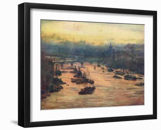 London, from the Tower Bridge, 1905-null-Framed Giclee Print