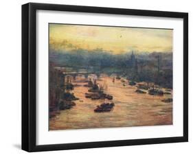 London, from the Tower Bridge, 1905-null-Framed Giclee Print