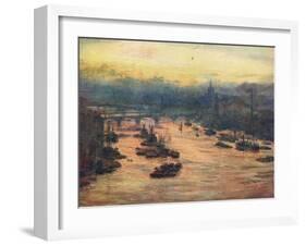 London, from the Tower Bridge, 1905-null-Framed Giclee Print