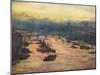 London, from the Tower Bridge, 1905-null-Mounted Giclee Print