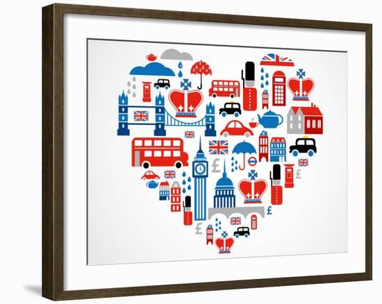 London Heart-Marish-Framed Art Print