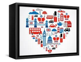 London Heart-Marish-Framed Stretched Canvas