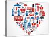 London Heart-Marish-Stretched Canvas