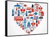 London Heart-Marish-Framed Stretched Canvas