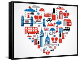 London Heart-Marish-Framed Stretched Canvas