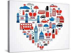 London Heart-Marish-Stretched Canvas