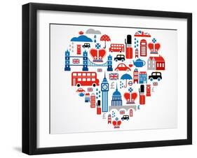 London Heart-Marish-Framed Art Print