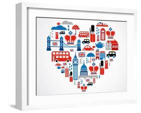 London Heart-Marish-Framed Art Print