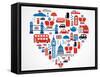 London Heart-Marish-Framed Stretched Canvas