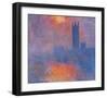 London Houses of Parliament. The Sun Shining Through the Fog-Claude Monet-Framed Premium Giclee Print