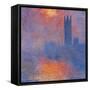 London Houses of Parliament. The Sun Shining Through the Fog-Claude Monet-Framed Stretched Canvas