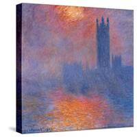 London Houses of Parliament. The Sun Shining Through the Fog-Claude Monet-Stretched Canvas