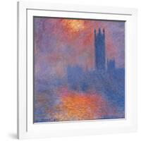 London Houses of Parliament. The Sun Shining Through the Fog-Claude Monet-Framed Art Print