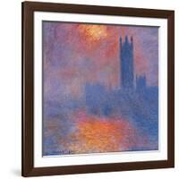 London Houses of Parliament. The Sun Shining Through the Fog-Claude Monet-Framed Art Print