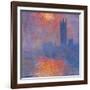 London Houses of Parliament. The Sun Shining Through the Fog-Claude Monet-Framed Art Print