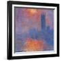 London Houses of Parliament. The Sun Shining Through the Fog-Claude Monet-Framed Art Print