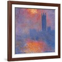 London Houses of Parliament. The Sun Shining Through the Fog-Claude Monet-Framed Art Print