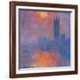 London Houses of Parliament. The Sun Shining Through the Fog-Claude Monet-Framed Art Print