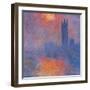 London Houses of Parliament. The Sun Shining Through the Fog-Claude Monet-Framed Art Print