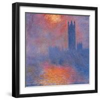 London Houses of Parliament. The Sun Shining Through the Fog-Claude Monet-Framed Art Print