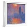 London Houses of Parliament. The Sun Shining Through the Fog-Claude Monet-Framed Art Print