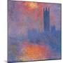 London Houses of Parliament. The Sun Shining Through the Fog-Claude Monet-Mounted Art Print