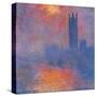 London Houses of Parliament. The Sun Shining Through the Fog-Claude Monet-Stretched Canvas