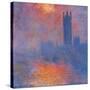 London Houses of Parliament. The Sun Shining Through the Fog-Claude Monet-Stretched Canvas